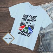 Camiseta de Fútbol de la Copa Mundial 2026, CAN MEX USA, Regalo Unisex para Fanáticos del Fútbol - Blanco (solo estilos en blanco y negro) - Ver 1