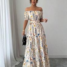 Elenzya 1pc Women's Backless Off Shoulder Strappy Elegant Long Dress - verde menta - Ver 7