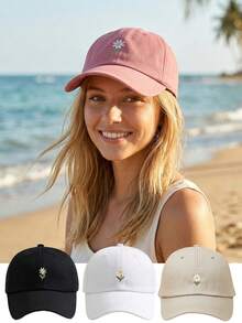 1pc Embroidered Baseball Cap, Suitable For Spring/Autumn Travel, Beach Party, Fashionable Adjustable Sun-Shading Casual Baseball Hat,Holiday,Festival - Multicolor - View 3