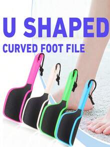 1pc Multifunction Home Foot File, Callus Remover U Shaped Curved Foot File Foot Callus Remover Double- Sided Foot Rasp Callus Remover For Grit Exfoliates Removes Dead Skin, 4 Colors - Multicolor - View 2