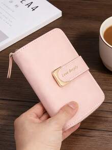 1pc New Letter Zipper Snap Wallet, Multi-Functional Zipper Wallet, Large Capacity Multi-Card Wallet, Credit Card Holder, Women's Fresh Solid Color Wallet, Coin Purse, Mini Medium Clutch, Fashion Minimalist Unisex Cute Foldable Wallet, Small Compact Wallet For Men - Multicolor - View 10