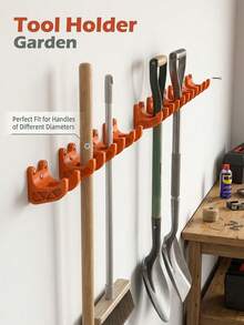1/3pcs Wall Mounted Storage Rack | Suitable For Household Tool Storage, Gardening Tool Storage, Screw-Fixed Storage Rack, Lightweight Hooks, Durable Plastic Material, Essential For Multi-Purpose Home Cleaning Tools, DIY And Gardening Enthusiasts - Wall-mounted Storage Rack - View 2