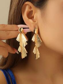 Pendientes elegantes y minimalistas con diseño de hoja, pendientes retro de hoja de árbol para mujeres - pendientes - Ver 32