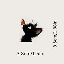 Cute Sticker Cats And Butterflies Car Decals - Animal-Themed Rearview Mirror Decals - Suitable For Cars, Motorcycles, Computers, Mobile Phones, Doors, Windows And Walls - Holiday Decorations, Birthday Gifts - A - View 7