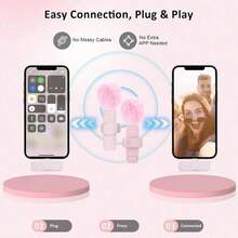 Micrófono inalámbrico para iPhone/Smartphone, micrófonos con audio talla grande claro para grabación de video, entrevista, vlog, dispositivo de reducción de ruido, cancelación de ruido, herramientas de vlogging inalámbricas estéreo, micrófono de mano, micromicrofono - Ver 4