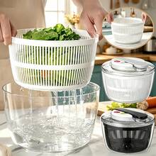 Bộ 1 dụng cụ quay ly tâm và sấy khô rau củ 3L/5L, dụng cụ quay ly tâm salad, giỏ đựng trái cây, dụng cụ rửa và sấy khô rau củ, giỏ lọc trái cây, dụng cụ quay ly tâm rau diếp, giỏ lọc, rổ lọc, dụng cụ sấy khô, dụng cụ nhà bếp thiết thực, dụng cụ rửa rau củ, đồ dùng nhà bếp, dụng cụ quay ly tâm salad, khay đựng trái cây, đồ dùng nhà bếp thiết yếu, đồ dùng cho tiệc tùng - rổ thoát nước - Xem 3