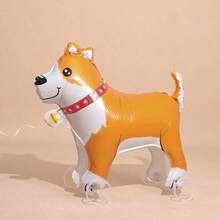 1 pezzo Palloncino foil carino a forma di Corgi giallo con ruote, adatto per decorazioni per feste - Visualizzare 5