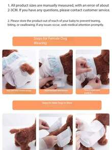 10pcs Disposable Pet Diapers, Breathable, Super Absorbent, Leak-Proof, Suitable For Small And Medium Dogs, Cats And Pets In Heat - Baby Boy M - View 3