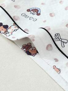 Set Piyama Wanita Lengan Pendek Berkerut Motif Anjing - Aprikot - View 7