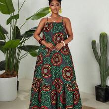 Maweii 2025 New Colorful Plus Size Fashionable Dress With Vacation Vibe - Verde - Ver 4