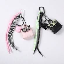 1pc Y2K Cute Mini Bag Keychain, Owl Face Heart Charm With Rope Strap, Handbag Pendant For Backpack, Sweet BFF Gift - Multicolor - View 2
