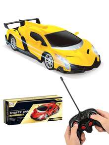 1pc 1:16 Scale Remote Control Car, Yellow RC Car With Lights And Controller, 360° Flexible Turning, 2.4GHz, Supports Multiple Cars Running Simultaneously Without Interference, Can Control Car Forward, Backward, Left, Right Movement, Cool LED Lights, Durable ABS Plastic Material - Multicolor - View 13