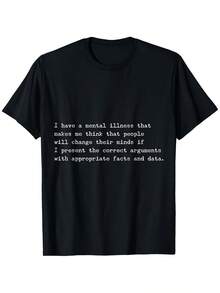 Camiseta Divertida para Hombres sobre la Concientización sobre la Salud Mental - Camiseta Gráfica Sarcástica con Frases y Datos sobre "Tengo una Enfermedad Mental" - Camiseta de 180 g/m² para Depresión, Ansiedad, Trastorno  - Prenda para Iniciar Conversaciones - Tallas S-XXXL - Ropa Casual para Todas las Temporadas, para Fiestas, Uso Diario y Eventos sobre Salud Mental - Regalo Divertido para Hombres sobre la Concientización sobre la Enfermedad Mental, Camisetas Divertidas para Hombres, Camisetas Gráficas para Hombres, Camisetas para Hombres, Regalos Divertidos, Camisetas Gráficas para Hombres, Camisetas Divertidas, Camiseta sobre Salud Mental, Artículos de Broma, Recuperación - Negro - Ver 1
