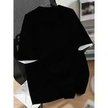 1 pcsCamiseta de Anime Saint Seiya para Hombre - Manga Corta con Personajes de Armadura Cósmica (Shazhi, Shura, Wolfwood, Leonidas) y Estampado de Texto Saint Seiya - Cuello Redondo Casual180g 100% Cotton - Negro - Ver 5