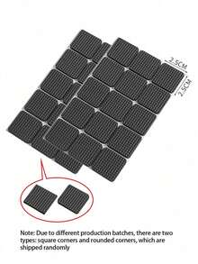 18pcs (Each) Self-Adhesive Furniture Leg Foot Protector Pads, Chair Leg Pads Anti-Slip Anti-Scratch Furniture Foot Floor Protector Pads Chair Foot Pads Dining Chair Table Leg Anti-Slip Stickers Sofa Furniture Table Corner Leg Wear-Resistant Anti-Collision Protective Covers Stool Leg - Black - View 7