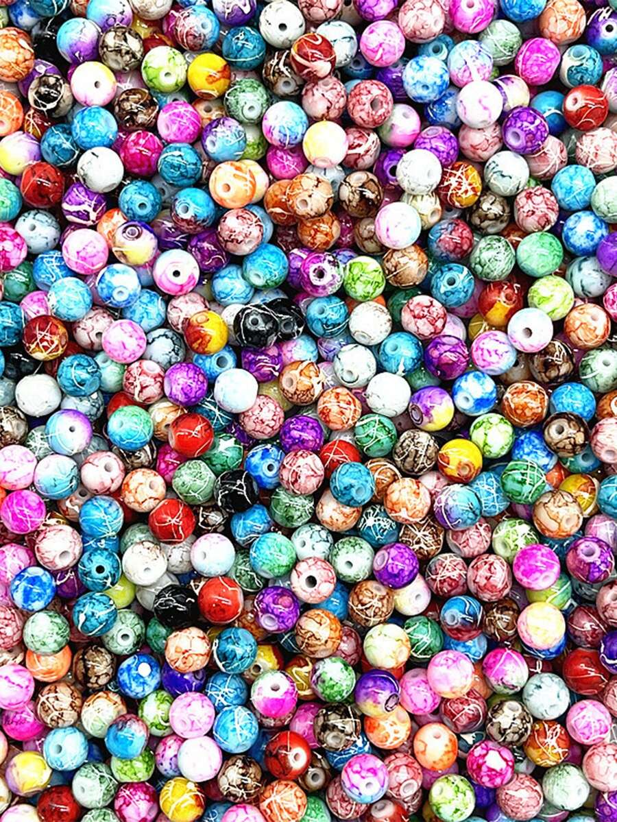 100/50pcs/1pc 時尚混色 10mm 壓克力圓形珠子，簡約可愛，適合女性手工 DIY 珠寶製作、珠寶、手鍊、耳環、項鍊、吊墜、手機掛飾、鑰匙圈等，情人節、母親節、父親節、生日派對等的完美禮物