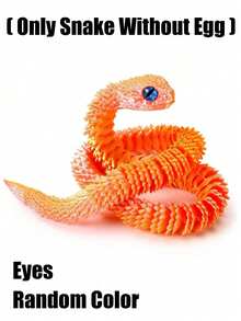 1/2/3/4/5/6pcs Movable Joint 3D Printed Snake Surprise Egg, Gecko, Home Office Decor, Suitable For Room Decoration Statue, Desktop Ornament, Stress Relief, Fingertip Toy, Party Gift, Halloween Gift, Christmas Stocking Filler, Christmas Gift - Multicolor - View 17