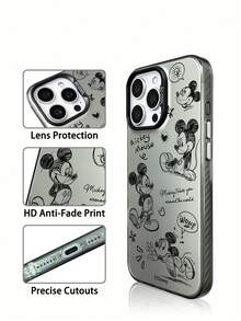 迪士尼米奇手机壳，防摔防滑，送给朋友的礼物，适用于iPhone 17/17Air/17Pro/17ProMax/11/12/13/14/15/16Pro/16ProMax/14Plus/15Plus/16Plus/15Pro/16ProMax/XR - 黑色 - 查看 3