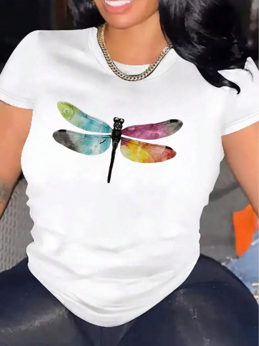 Camiseta Casual de Manga Corta para Mujer Mexicana, 1 Pieza, 100% Algodón Pesado - Cuello Redondo Cómodo, Camisetas Suaves y Adorables, Camiseta de Algodón, Moda Verano - Blanco - Ver 1