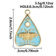 2pcs Pearlescent Blue Enamel Sacred Heart Pendant, 304 Stainless Steel Holy Heart Charm, Jewelry Making Supplies, Vintage Fashionable Charm For Necklace, Earrings, Bracelet, Handbag Personalization, PVD Plated, Unisex - Geometry - View 22
