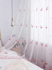 1 chiếc rèm voan màu hồng, dễ thương cho phòng trẻ em, phòng ngủ bé trai/bé gái, ban công, phòng ngủ, phòng tập nhảy, phong cách công chúa. - Hồng - Xem 6