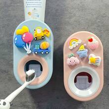1pc Automatic Toothpaste Dispenser, Cute 3D Seamless Toothpaste Squeezer, Toothpaste Holder, Wall-Mounted No Drilling Required - A - View 6