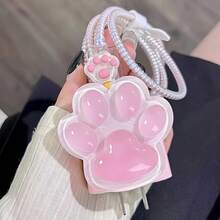 5 chiếc cuộn cáp dữ liệu TPU chống uốn cong, vỏ bảo vệ sạc, thiết kế hình móng vuốt mèo 3D màu hồng, tương thích với iPhone 18/20W, chống cắn. - Bàn chân mèo màu hồng - Xem 2