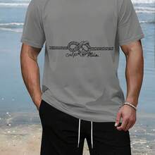 Men's Retro-Style Casual Summer Two-Piece Set With Exquisite Scroll Decoration, Lightweight And Breathable Fabric - 綠色 - 查看 5