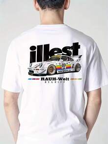 2026 NEW 2025 Original Short-Sleeved T-Shirt For Boys And Men | Popular Summer T-Shirt | Round Neck, Geometric Pattern, For All Seasons | RWB Modification For Cars - [White] - View 1