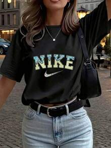 Dam-T-shirts - Svart - Visa 6