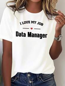 Trabo casual de gestión de datos con una cómoda camisetara mujer - Blanco - Ver 2