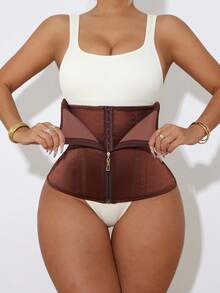 1pc Women's Sports Waist Trainer, Fitness Training Dance Yoga Running Waist Belt, Abdominal Control Band, Minimalist Everyday Shaping Belt - Bronze - View 3