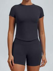 2pcs Impact Short Sleeve Top & Impact Short - Grey - View 3