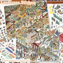 New Large Scene Stickers, Adult Landscape Stickers, House Stickers, Miniature House Scene Stickers, Scenery Stickers, Landscape Stickers, Reusable, Multiple Sizes Available - A - View 1