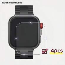4pcs Screen Protector - 9H Hardness Anti-Scratch, Ultra-Clear Display, Anti-Fingerprint Coating, Full Coverage, Bubble-Free, Tempered Glass Material, Protect Watch From Scratches And Wear, Transparent Color, Suitable For Watch Fit 4 Pro, Ideal For Tech Enthusiasts And Outdoor Sports Lovers. - 4pcs, Transparent - View 7
