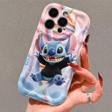 Disney Stitch Phone Case, Official Disney Lilo & Stitch Character Design, Science-Themed Stitch With DNA Helix Protective Cover. Compatible With IPhone 17, 16, 15, 14, 13, 12, 11 Pro Series, Featuring Stitch In A Black Hoodie Against A Background With A Colorful DNA Helix, Perfect For Disney Fans And Stitch Lovers To Showcase Their Favorite Character, Ideal For Birthdays, Holidays, Anniversaries, Graduation Gifts, Or Any Special Occasion To Surprise Family, Friends, Classmates, And Loved Ones. - 白色 - 查看 4
