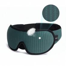 Antifaz 3D para dormir, bloquea la luz, suave y acolchado, para ojos, máscara para dormir, antifaz, pantaleta para los ojos, ayuda para dormir, máscara facial, antifaz para dormir - Verde - Ver 3