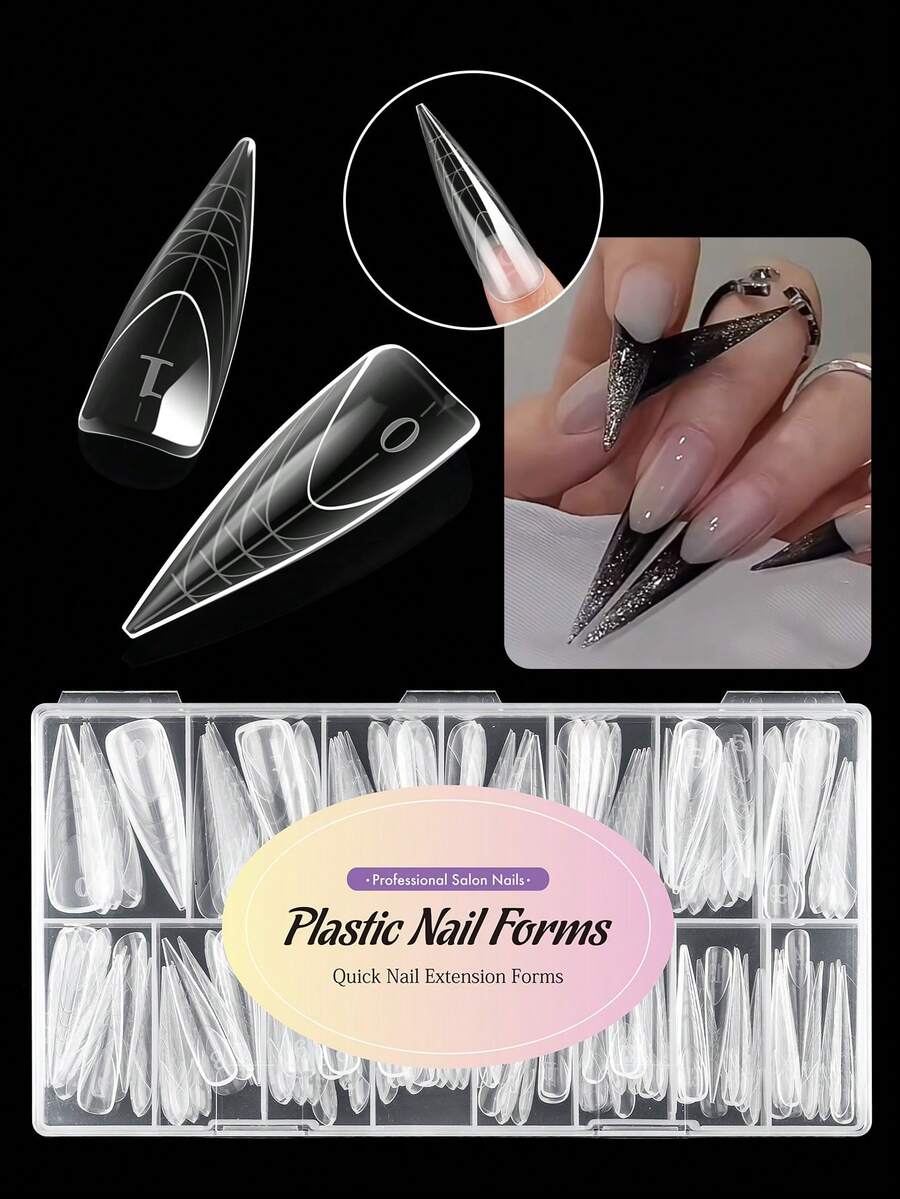 150 piezas/Caja Membrana de extensión de uñas con forma de almendra - transparente - Ver 1