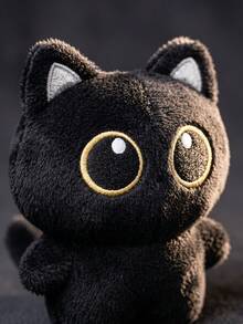 Cute Black Cat Plush Doll, Big Eyes Fluffy Mini Plush Doll, Gothic Style Bag Charm, Cute Backpack And Handbag Accessory, Exquisite Decoration, Perfect Gift For Cat Lovers, Suitable For Daily Use And Party Favors (Hanging Rope Black, White Random Color) - Black - View 8