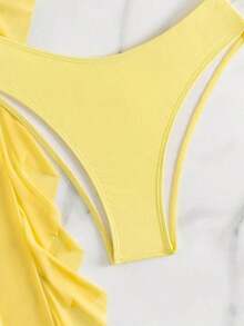 Swim Conjunto de bikini separado de 3 piezas, inalámbrico, para verano 2025 - Amarillo - Ver 9