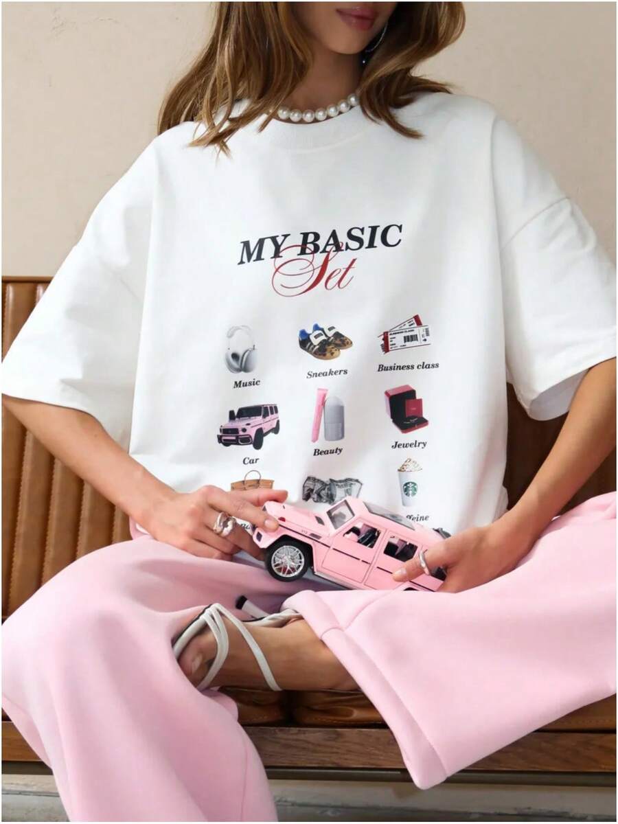 Estilo único e interesante, novedad de verano, 100% algodón puro, camisa de mujer de manga corta con estampado retro, linda y a la moda. - Negro - Ver 1