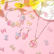 150pcs Colorful Bow Beads 18x 14 Mm 3D Cute Acrylic Beadable Bowknot Aesthetic Charms Bulk Supplies For Pens Keychain Bracelet Necklace Earring Jewelry Making DIY Crafts (6 Light Colors) - 6 màu ánh sáng hỗn hợp - 150 chiếc - Xem 5