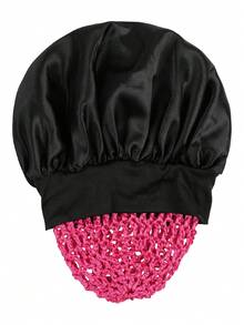 Women's Anti-Slip Satin Sleep Cap, Loose Elastic Band Sleep Cap Suitable For Natural Hair, Breathable Wide-Brim Satin Sleep Cap, Anti-Slip Night Sleep Hair Care Comfortable Satin Sleep Cap, Loose Elastic Band Non-Slip Hair Care Cap - Multicolor - View 13