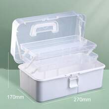 3-Layer Foldable Transparent Plastic Waterproof Buckle Handle Storage Box, Suitable For Handicrafts And Multi-Purpose Organization - Multicolor - View 15