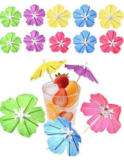 50/20/10/5pcs Cocktail Decorative Umbrellas, Assorted Color Cocktail Picks, Fruit Picks, Bamboo Picks, Tropical Summer Paper Umbrellas And Colorful Drink Umbrellas (Random Colors). Party Decor Picks, Colorful Flower Umbrellas, Drink Decorative Picks, Hawaiian Beverage Parasols, Fruit Picks, Cocktail Picks, Appetizer Picks, Suitable For Cocktail Parties, Party Decorations, Birthday Parties, Weddings, Appetizers