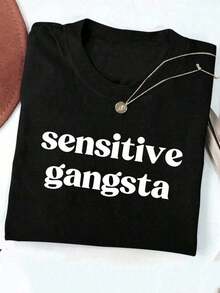 Camiseta de mujer moderna, informal, para fiestas y para estar en casa, 100% algodón, corte holgado..LadyCasualShort-SleevedT-Shirt,RoundNeck,StretchFabric,RegularLength,AndFashionable-VintageStreetStyleUnisexLooseCottonShortSleeveCrewNeckT-Shirt - Negro - Ver 1