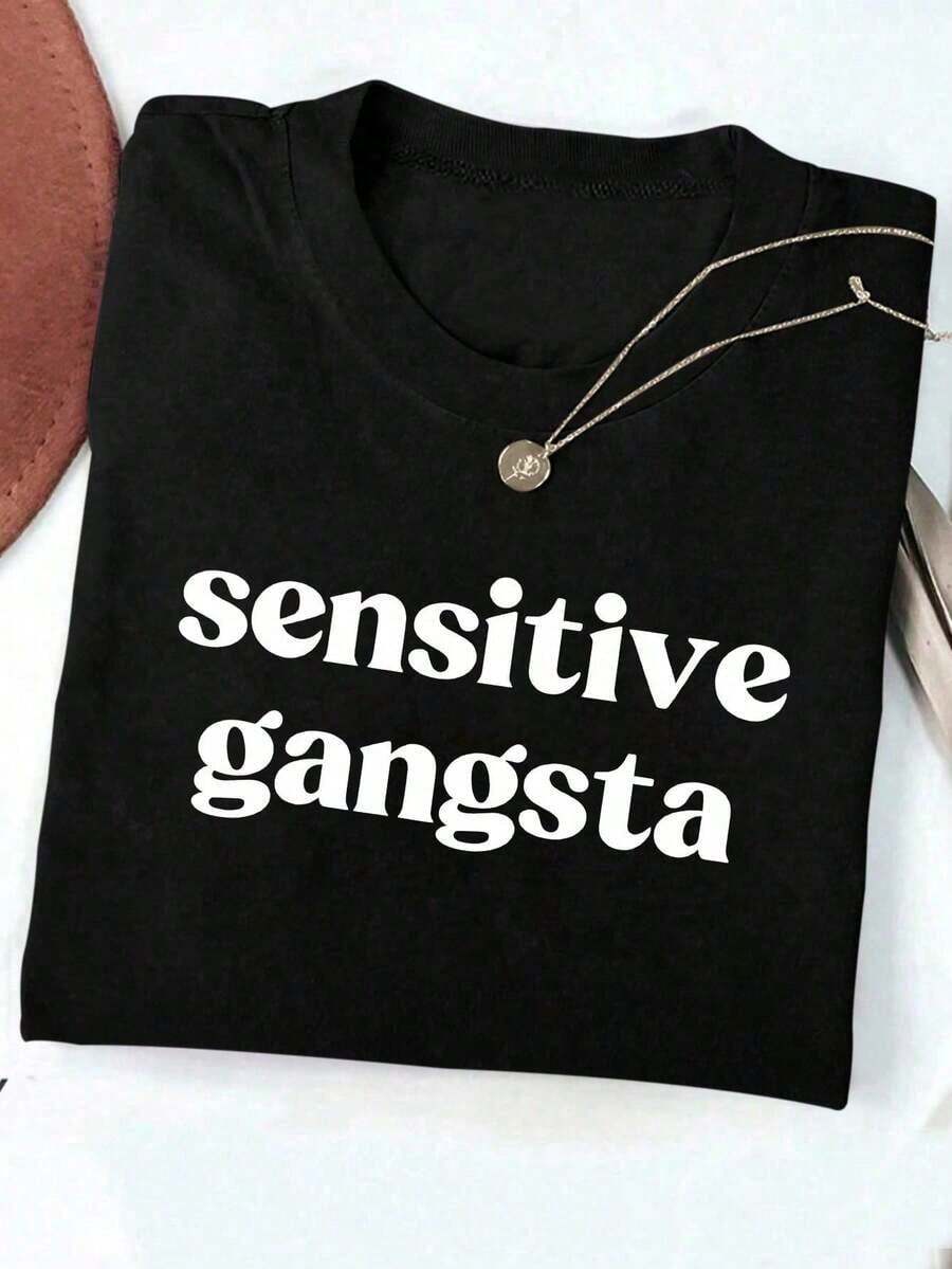 Camiseta de mujer moderna, informal, para fiestas y para estar en casa, 100% algodón, corte holgado..LadyCasualShort-SleevedT-Shirt,RoundNeck,StretchFabric,RegularLength,AndFashionable-VintageStreetStyleUnisexLooseCottonShortSleeveCrewNeckT-Shirt - Negro - Ver 1