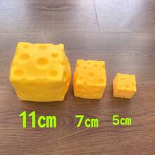 Cute Realistic Food Cheese Squishy Toys Squeeze Stress Ball, Soft Silicone Fidget Sensory Toys For Anxiety Relief, Perfect Birthday Easter Halloween Christmas Party Favors Gift - View 5