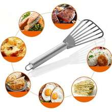 Juego de espátulas para pescado de acero inoxidable de alta calidad, espátula volteadora de hoja gruesa y resistente, espátula de cocina antiadherente, herramienta de cocina multiusos, adecuada para freír, asar a la parrilla, hornear, utensilios de cocina resistentes al calor - A - Ver 5