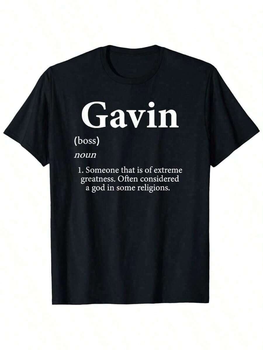Camiseta divertida de Gavin Boss, definición de humor, cómoda de algodón, manga corta, cuello redondo, regalo de oficina, tela suave y transpirable, negro, tallas S a XXXL - Negro - Ver 1